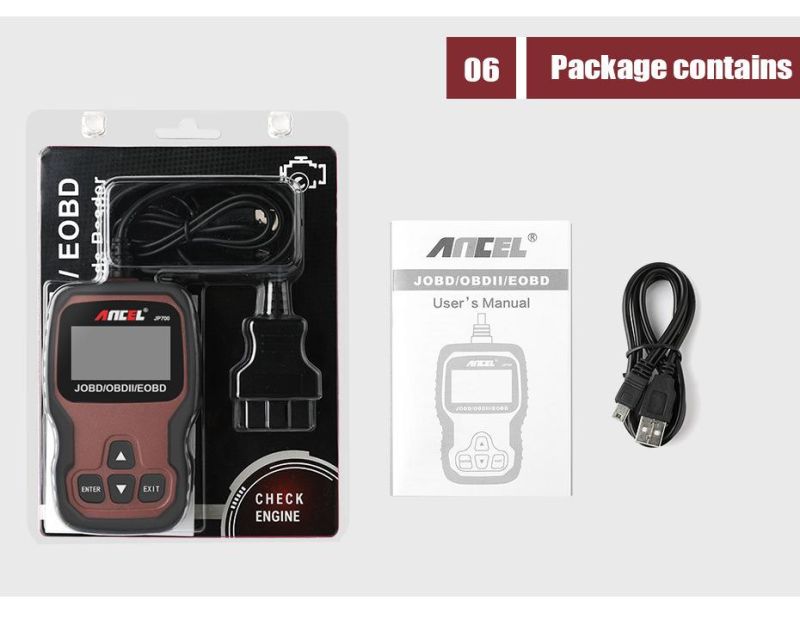 Ancel Jp700 Eobd Obdii OBD Jobd Engine Code Reader Scanner