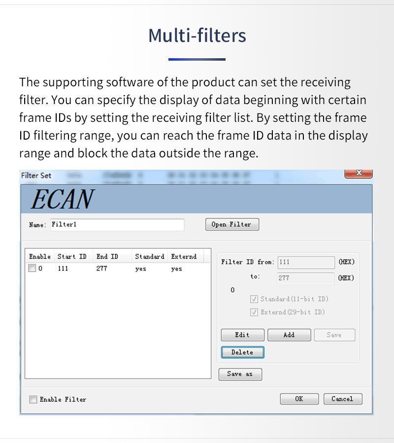 USB to Can Bus Data Analysis Support Can Bus Decoder