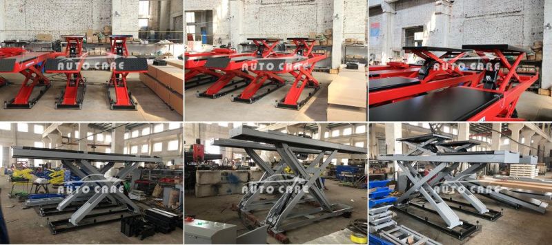 4.5ton Hydraulic Ultrathin Double Level Car Scissor Lift for Four Wheel Alignment