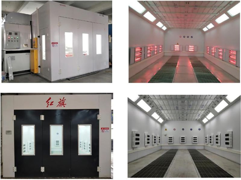 Efficient Paint Baking Booth with Electric Infrared Lamps for Vehicles