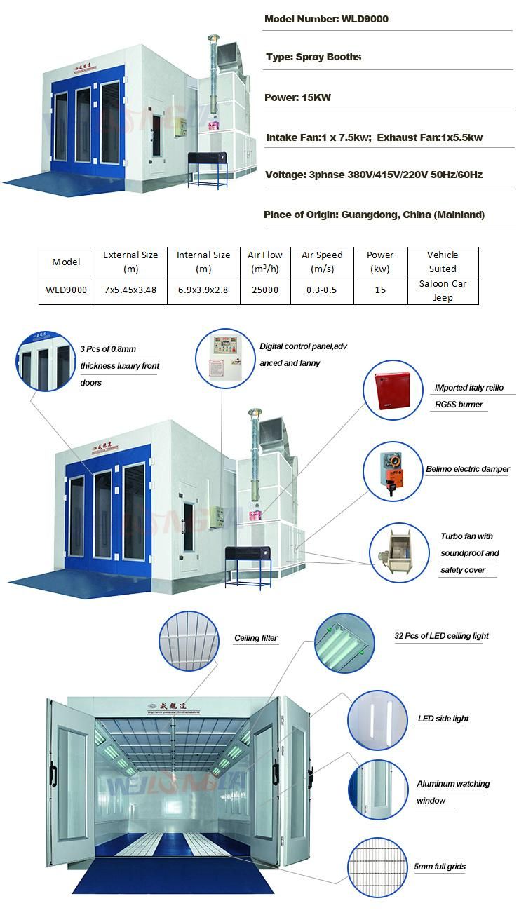 Wld9000 Car Painting Equipment Spray Paint Booth for Euro Market