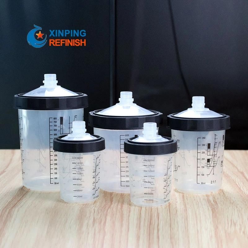 650ml 190mic Disposable Plastic Spray Gun Paint Mixing Cup Paint Cup for Car with Color Lid
