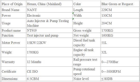 Nt919 Common Rail Full Function Test Bench Includes Two Monitor Screens and Injector Coding