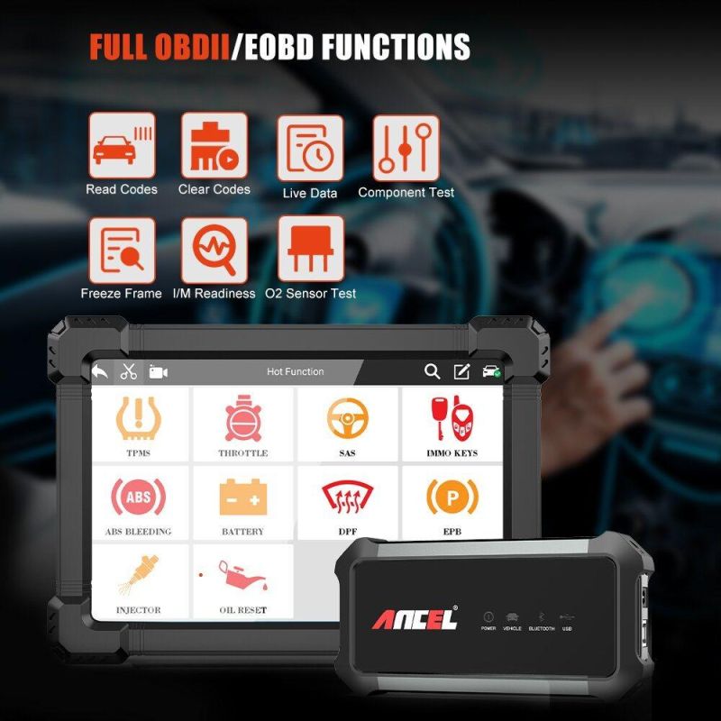 Ancel X7 OBD2 Bluetooth Scanner Complete System Auto professional Scanner Diagnostic Tools DPF Epb Airbag IMMO Multi-Language