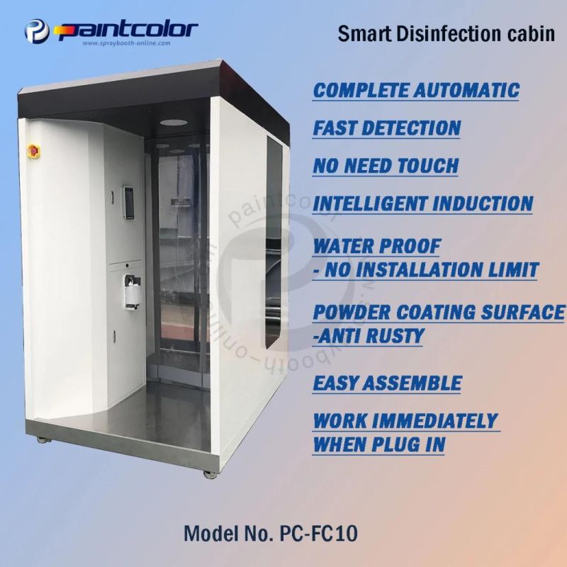 Movable Smart Disinfection Booth with Inductive Sensor for Crowds Fast Sterilization