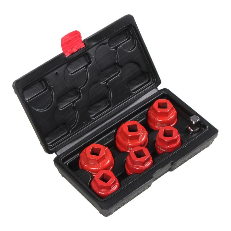 Viktec 7PC 24mm, 27mm, 30mm, 32.5mm, 36mm, 38mm Cup Type Oil Filter Wrench Set (VT17347)