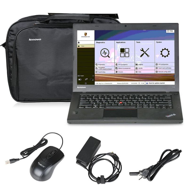 Eucleia Wiscan T6 PRO OBD2 Scanner with 2tb Original Factory Diagnosis and ECU Coding Software Installed in Lenovo T440 Laptop