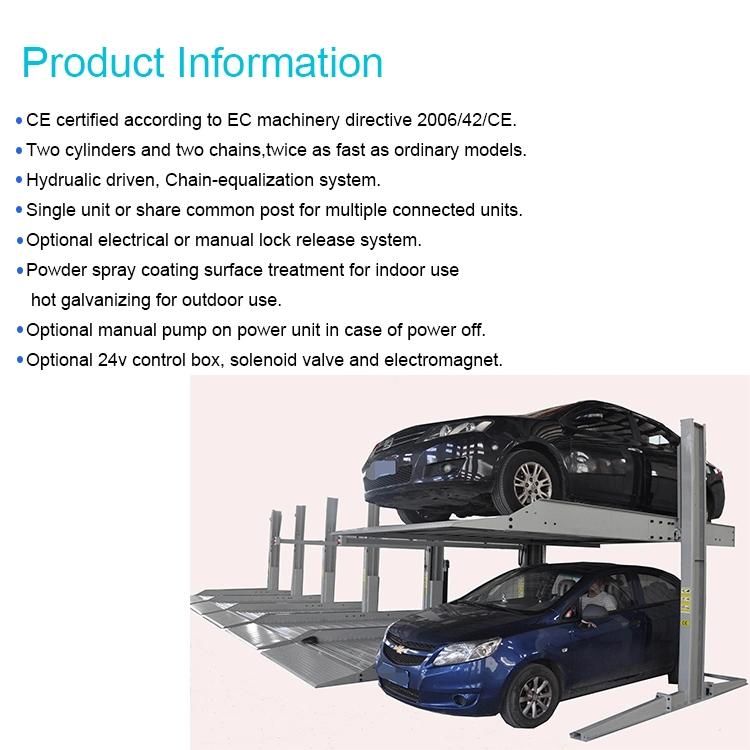 Shared Column Double Deck Car Parking Lift for 2 Vehicals