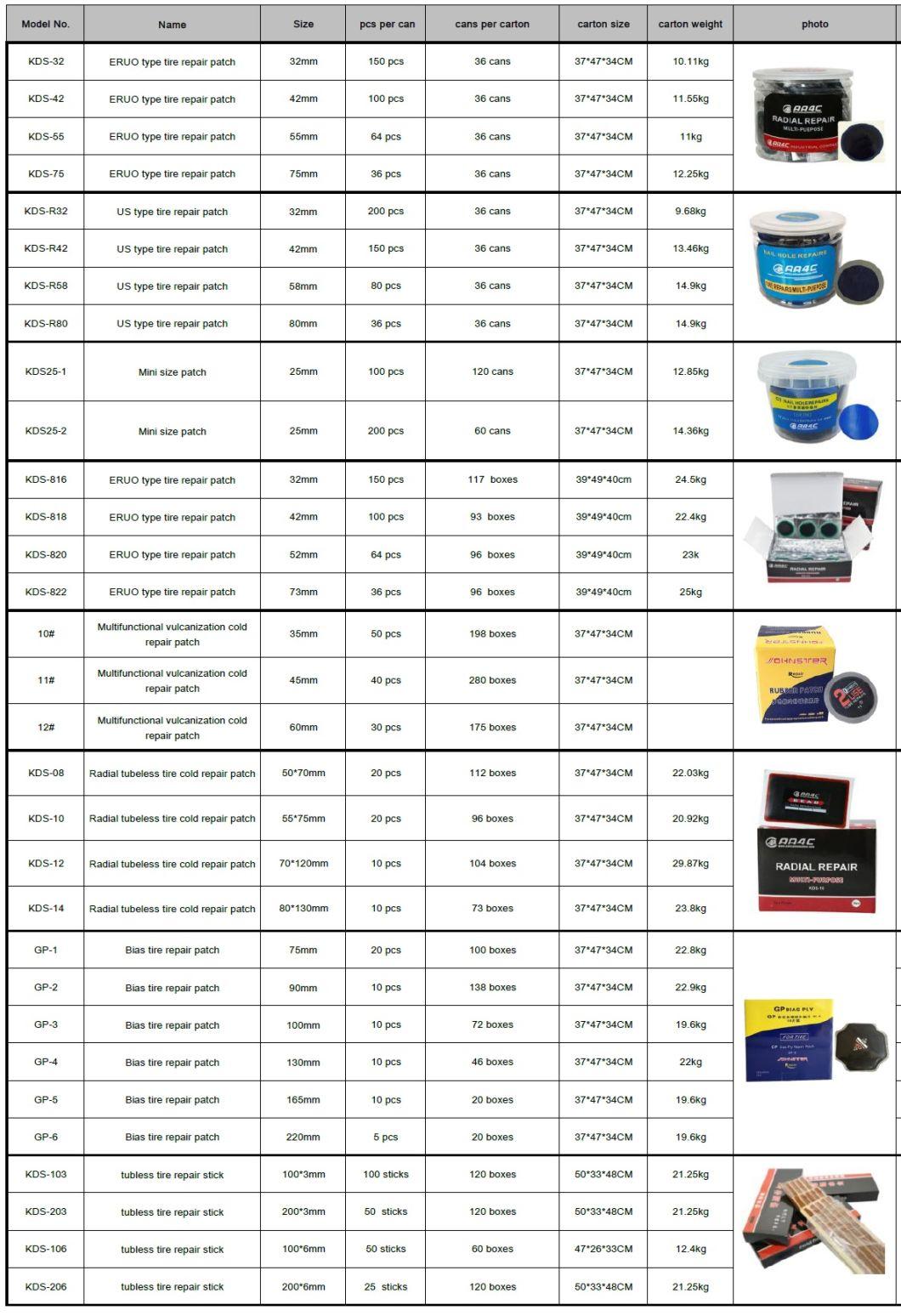 AA4c Radial Tubeless Tire Cold Repair Patch