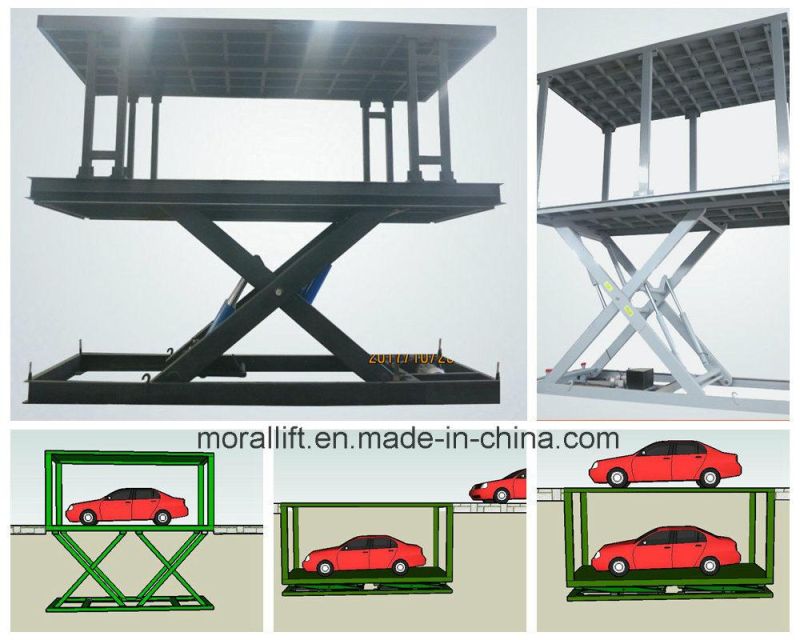 4000kg Underground Scissor Car Lift with Pit Installation