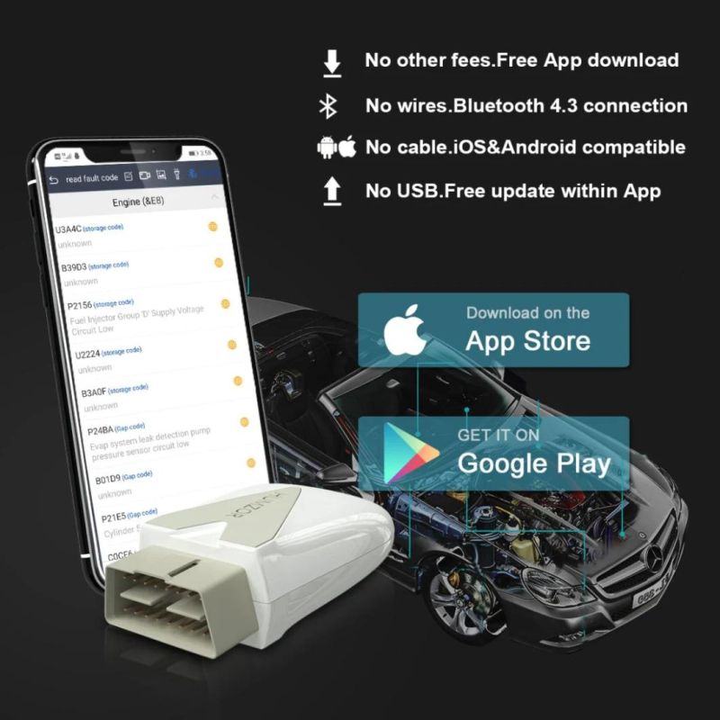 Nexzscan II OBD2 Car Code Reader for Android/iPhone Phone APP