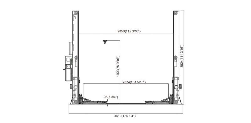 on-7224 Base Plate 2 Post Car Lift/Auto Lift/Car Hoist/Auto Hoist/Oto Lift/Vehicle Lifter