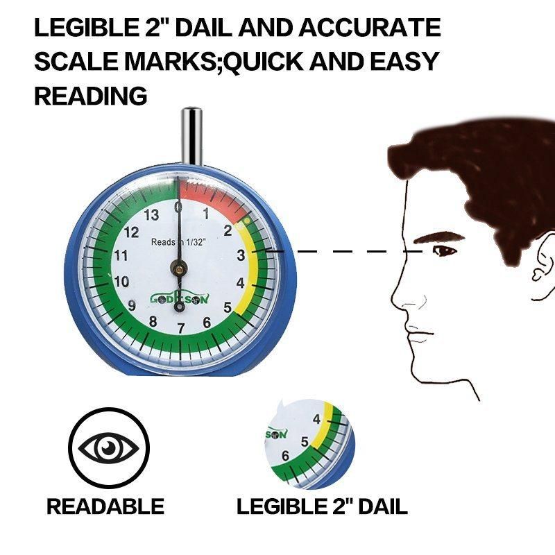 Custom Wholesale Dial Type Tire Tread Depth Gauge for Motorcycle, Car, Truck and Bus