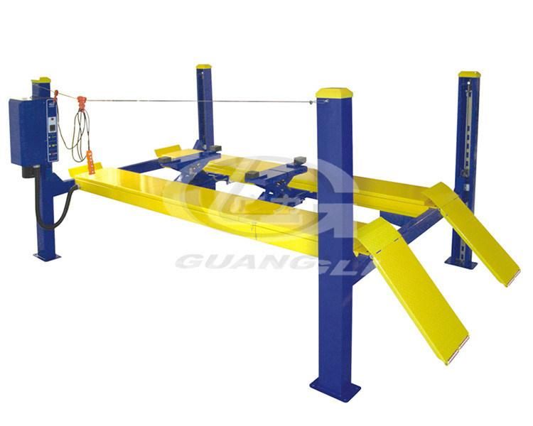 High Quality Gl-4-4e1 Car Hydraulic Four Post Lift with Mobile Board