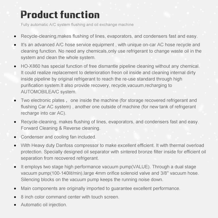 Fully Automatic A/C System Flushing and Oil Exchange Machine