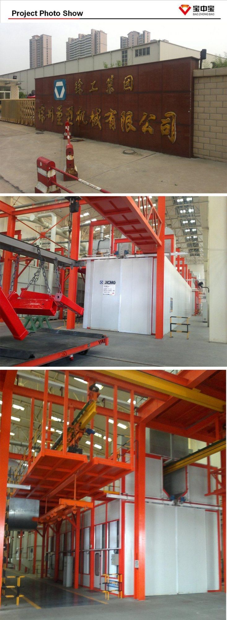 Painting Spray Booth for Brand Heavy Machinery Paint Line with Conveyor Chain System