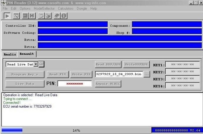 Renault Pin Code Reading Key Programming