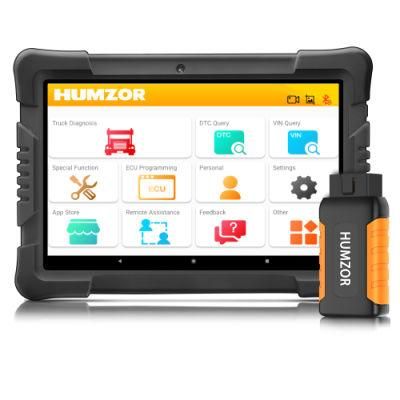 Humzor Nexzdas ND506 Plus Full Version 10 Inch Tablet for 12V-24V Diesel Commercial Vehicles Diagnostic Tool with 10 Converters