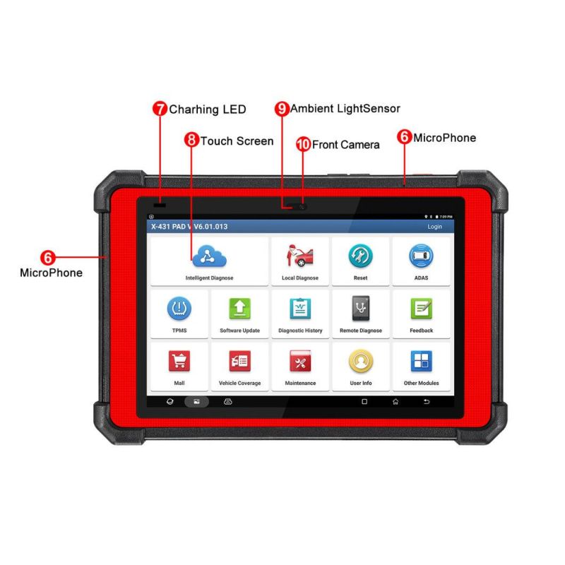 Launch X431 Pad V X431 Pad5 with Smartbox 3.0 Automotive Diagnostic Tool Support Online Coding and Programming 1 Year Free Update Online