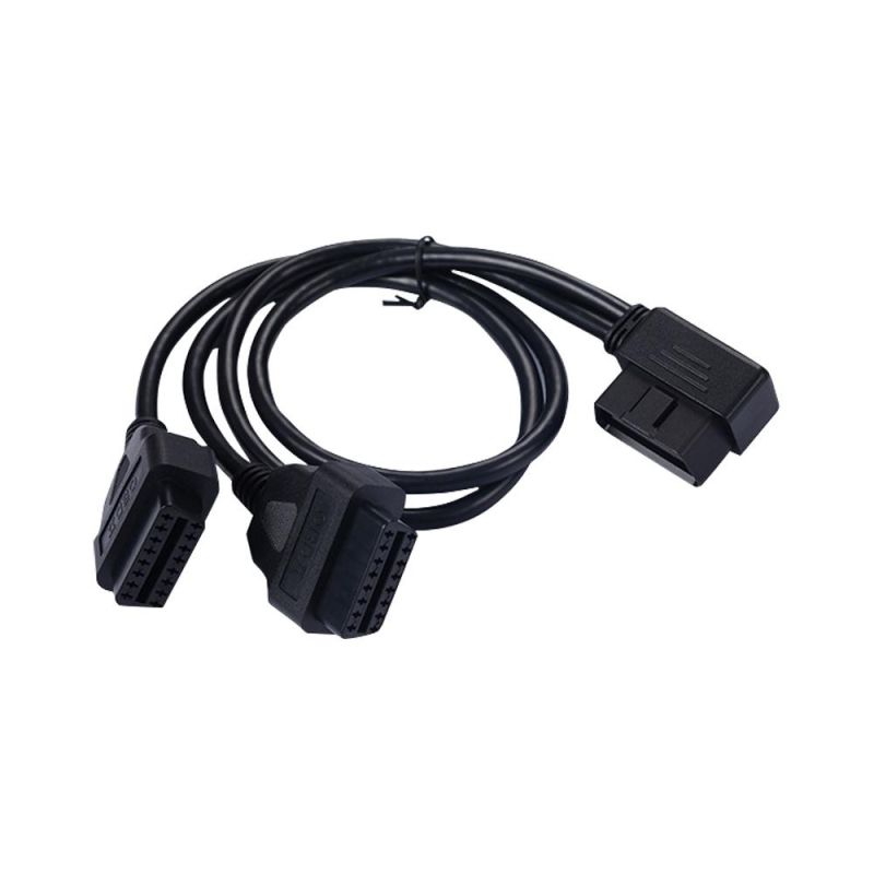 Obdii-16pin Right Angle Male to Female Y Cable