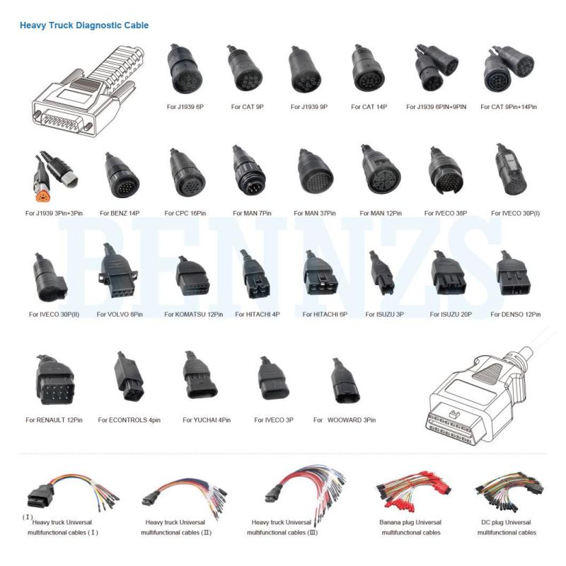 Factory Directly Supply J1939 9pin Adapter J1939 6pin Cable J1939 9pin Cable for Heavy Truck Scanner Diagnostic Tool