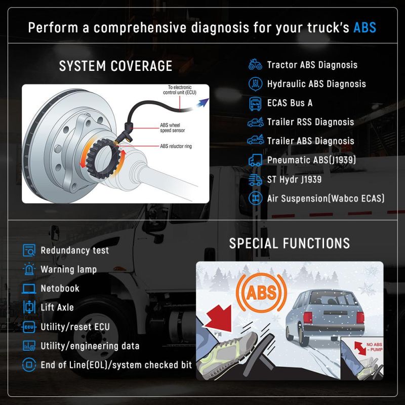 Fcar F507 Heavy Duty Diesel Truck Car Diagnostic Tool ABS Ger Reast Pickup Bus Excavator OBD2 Automotive Diagnostic Scanner