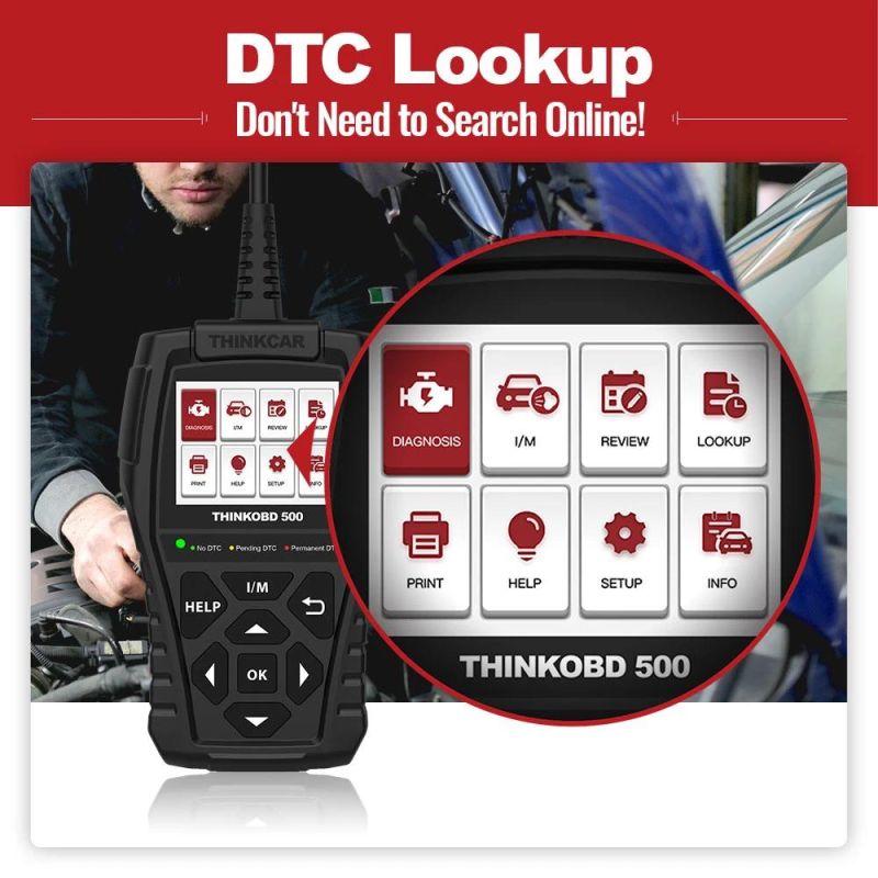 Thinkcar Thinkobd 500 OBD2 Scanner on-Board Diagnostic Tool Full Obdiieobd Code Reader Car Check Engine Lifetime Free Upgrade