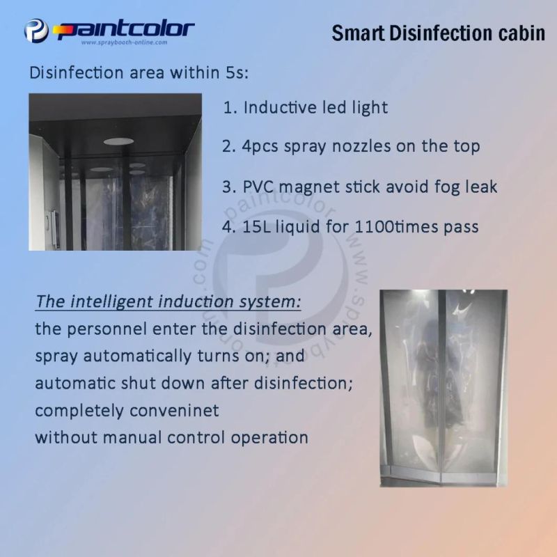 Movable Smart Disinfection Booth with Inductive Sensor for Crowds Fast Sterilization