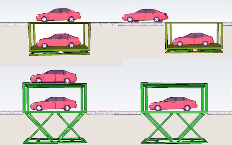 Car Hydraulic Scissor Parking Garage Lift with Roof