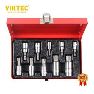 10PC Xzn Tampered Triple Square Spline Bit Socket (VT01910)