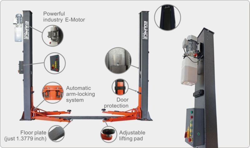 Lifting Equipment 2 Post Car Lift Floorplate Auto Hoist