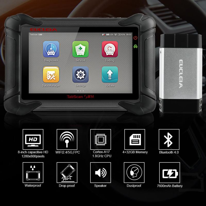 S8m Scanner OBD2 Professional Diagnostic Tool OBD2 Scanner Full System IMMO Oil Tpa BMS DPF Epb Reset Pk X431 V