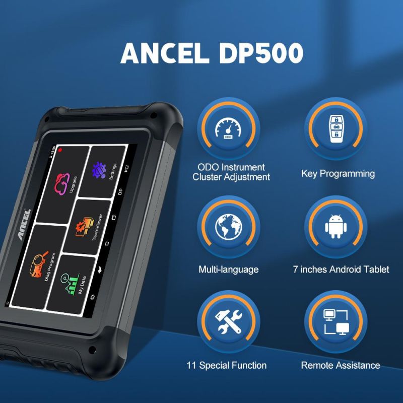 Ancel Dp500 Car Key Programmer IMMO Diagnostic Tool Odo Instrument Cluster Adjustment Odo OBD2 Scanner Key Programming Tool