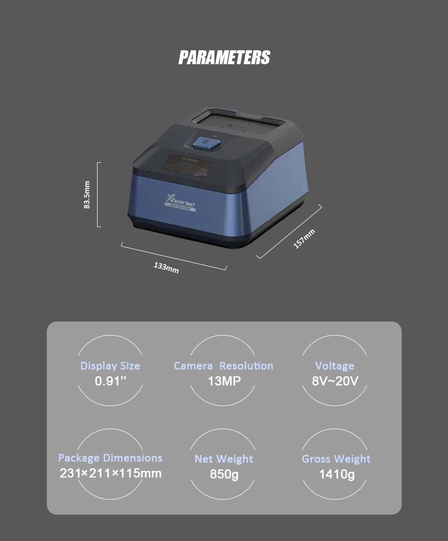 Xhorse Key Reader Blade Skimmer Key Identification Device Work with Xhorse APP and Xhorse Key Cutting Machine