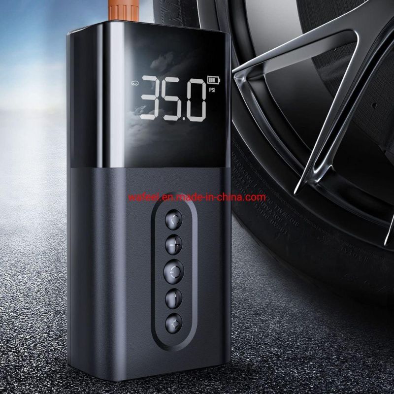 Portable Air Compressor Wide Display Screen 6000mAh LED Light Car Bike Motorcycle