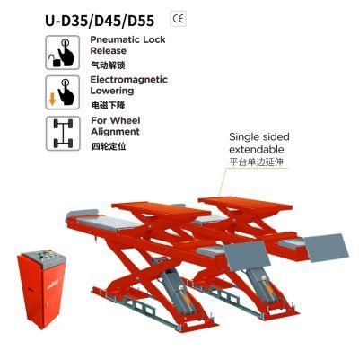 Garage Hydraulic Car Elevator Double Scissor Lift U-D35 Solid Steel Structure Wheel Alignment Scissor Lift Built in Lifting Platforms