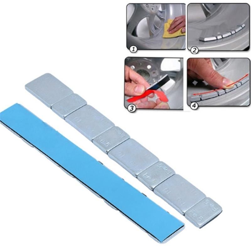 5g+10g 60g Straight Corner Fe Steel Adhesive Wheel Balance Weight