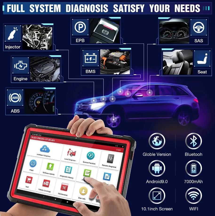 Launch X431 PRO3s Plus X431 PRO3s+ 10.1" OBD2 Diagnostic Scanner Automotive Diagnostic Tool Car Code Reader X431 PRO3 ECU Coding Active Test