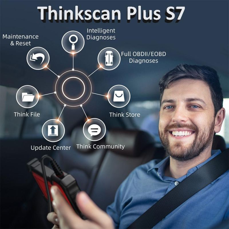 Thinkcar Thinkscan Plus S7 OBD2 Car Diagnostic Tool for Auto ABS Airbag Sas Oil DPF Epb Reset 7 Systems Automotive Scanner