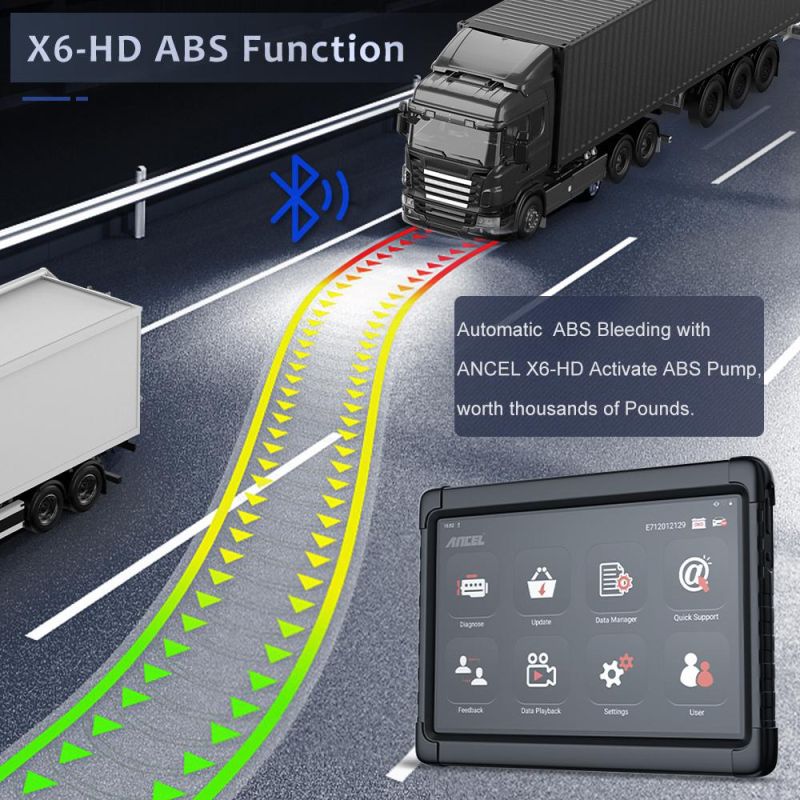 Ancel X6 HD Heavy Duty Truck Diagnostic Scanner for Isuzu ABS Airbag DPF OBD2 Scanner for Trucks Diesel OBD Diagnostic Scan Tool