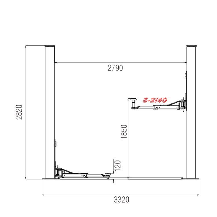 Vico Floor Plate Twin Post Hoist Car Lift Hydraulic Elevator