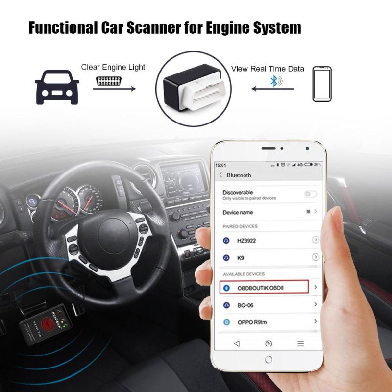 Nexpeak Elm327 V 1.5 OBD2 Scanner Bluetooth Nx101 PRO with Pic18f25K80 Chip for Android OBD 2 Car Diagnostic Tool OBD2 Scanner Tool