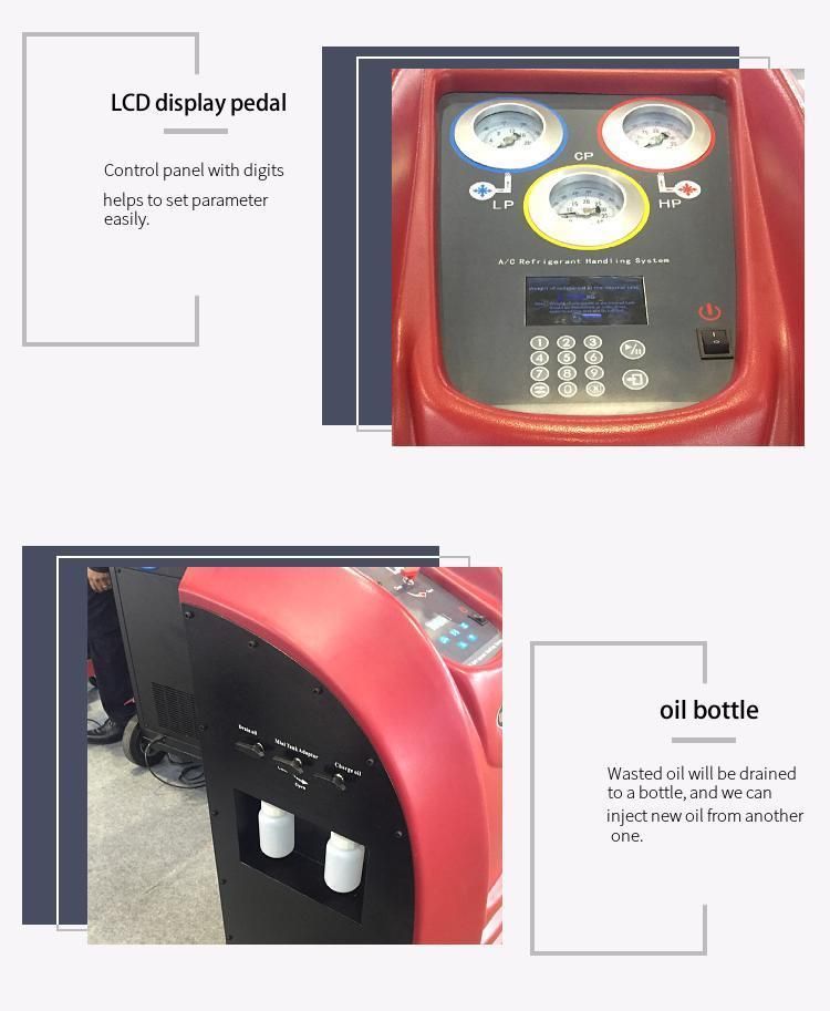 R134A or R1234yf Refrigerant Recycling Unit AC Exchanger Car Recovery Recharging Machine