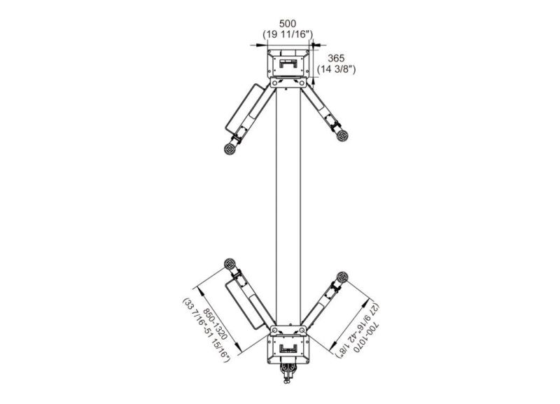 on-7224/4.5 Two Side Manual Release and Dual Chain Drive Cylinders Base Plate 2 Post Car Lift