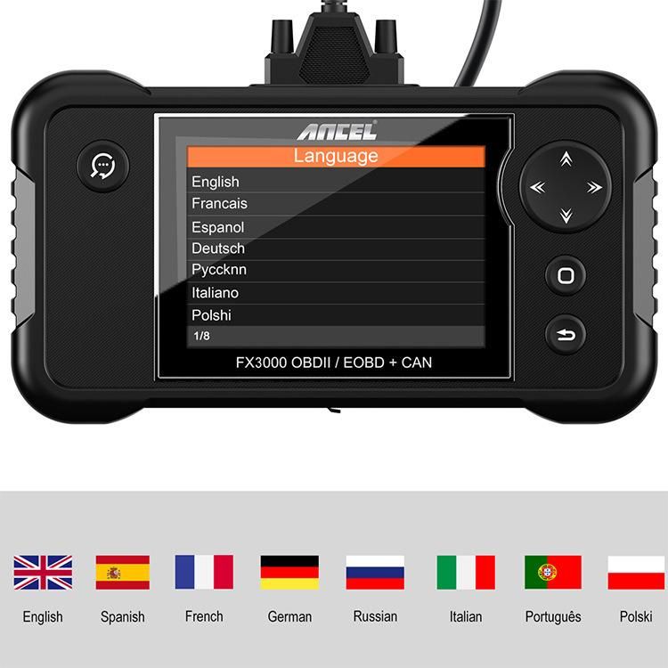 Ancel Fx3000 OBD2 Car Diagnostic Tool ABS BMS Epb Sas Reset Oil Maintenance to Zero