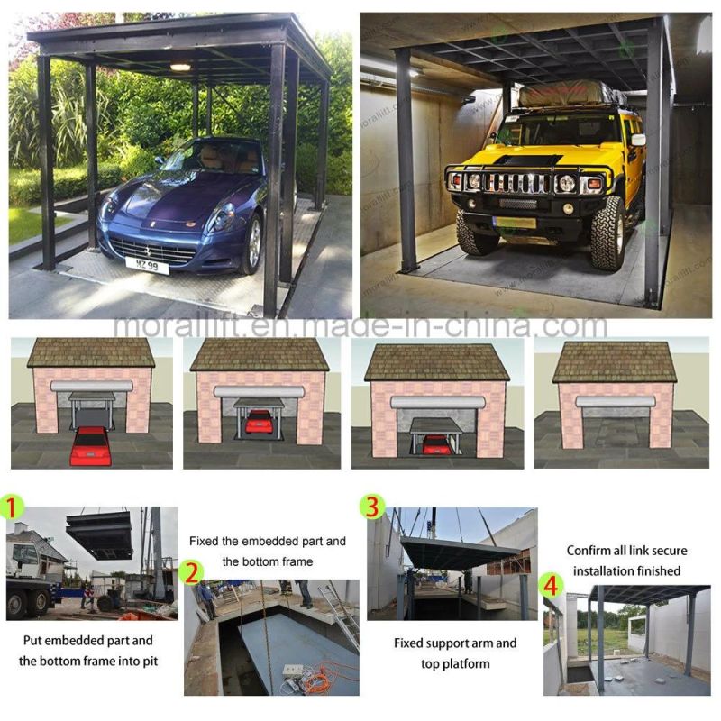 4T 2.5m Lifting Equipment Hydraulic Vehicle Lift for Garage