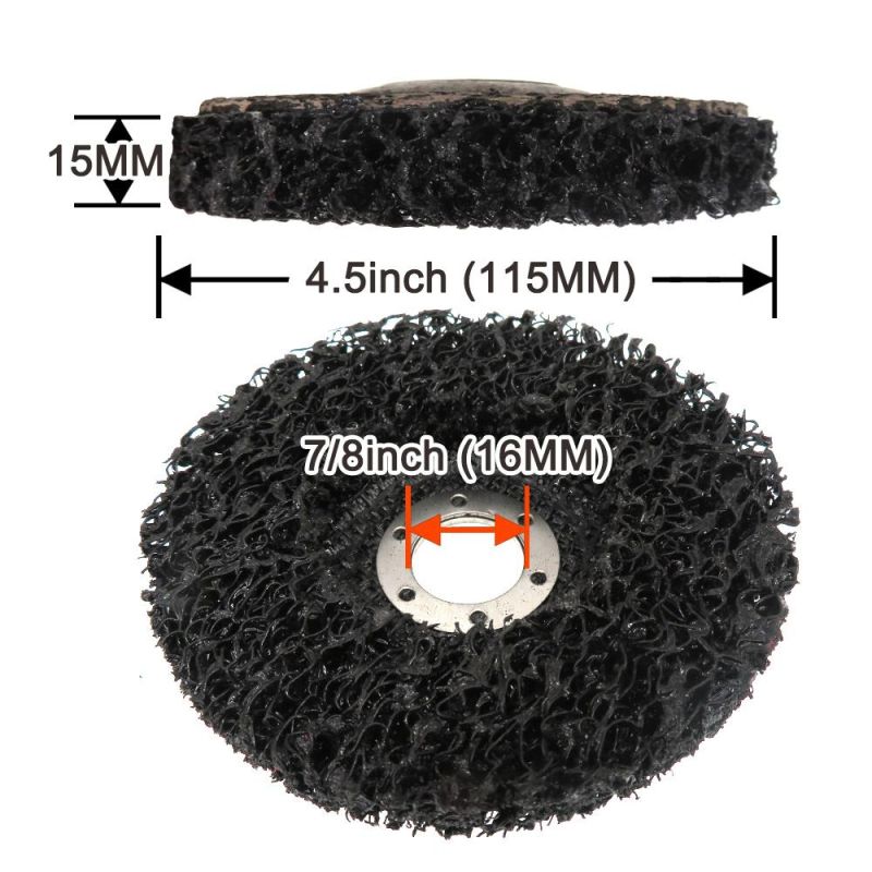 4.5 Inch 115mm Black Quick Change Roll Lock Strip & Clean Medium Prep Pad Discs for Paint Removal