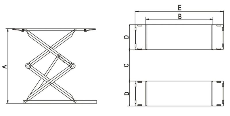 Double Hydraulic Cylinders Scissor Car Lift Maintenance Equipment (SX07)