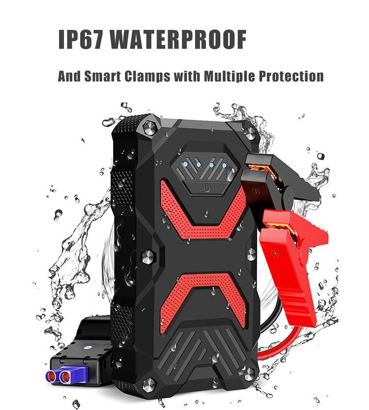 Waterproof Rugged Vehicle Jump Box Smart Cable 800A Peak Portable Car Battery Jump Starter Pack