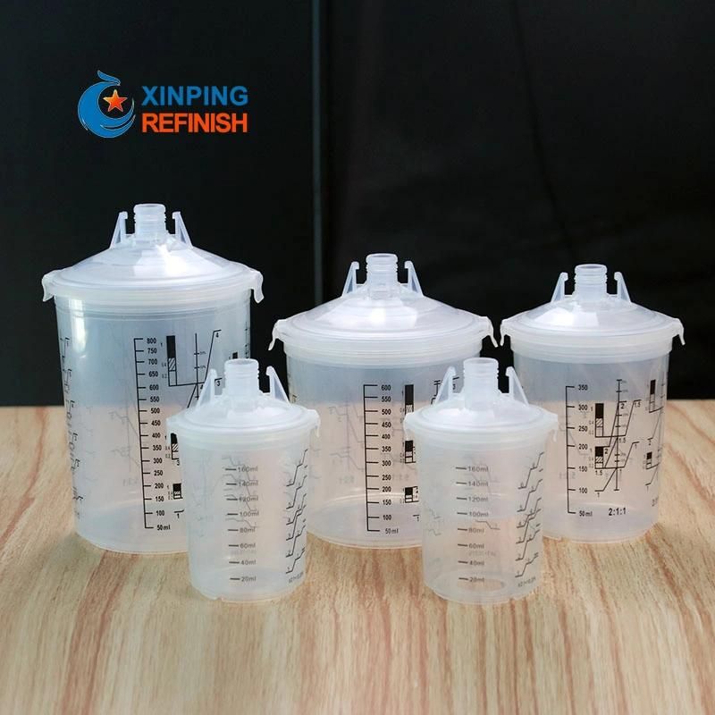 400ml Auto Paint Solvent Disposable Spray Gun Cup Plastic Paint Mixing Cups